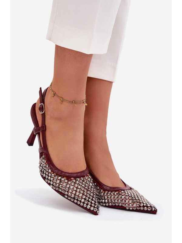 High heels with clips Bordeaux Selinna