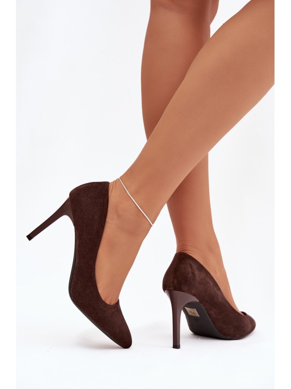 Eco Suede Heels Sergio Leone 1336 Chocolate 2