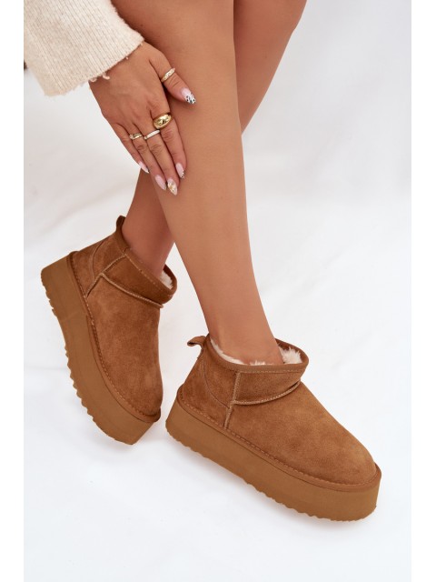 Women's Snow Boots Made of Natural Suede Camel Mairene