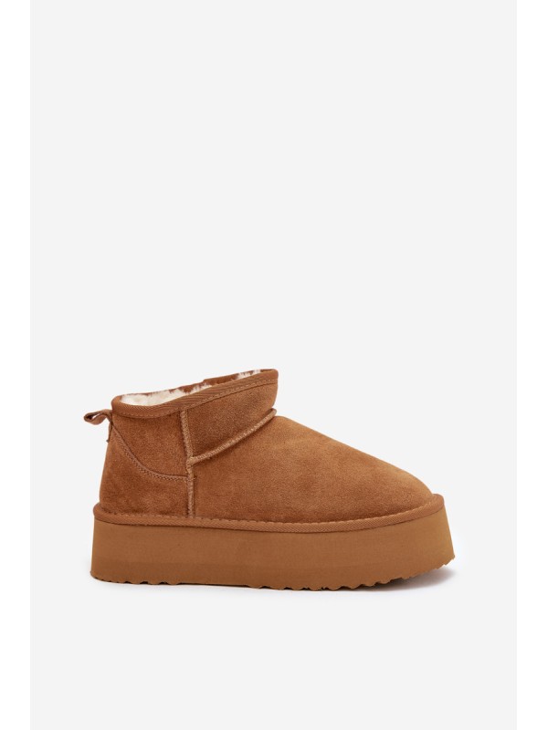 Women's Snow Boots Made of Natural Suede Camel Mairene