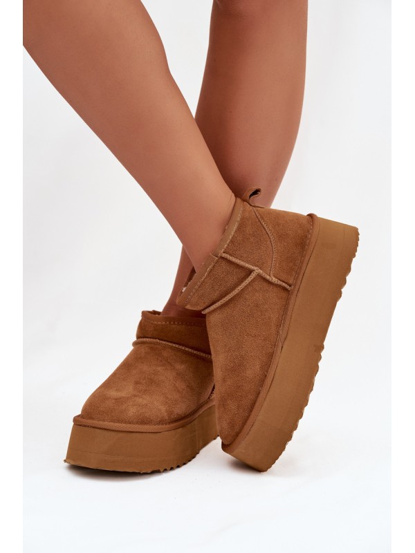 Women's Snow Boots Made of Natural Suede Camel Mairene