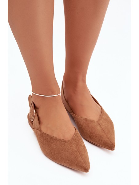 Women's Ballerinas With Clasp Camel Tanelia