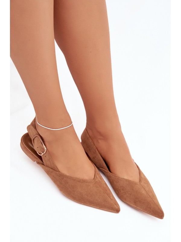 Women's Ballerinas With Clasp Camel Tanelia
