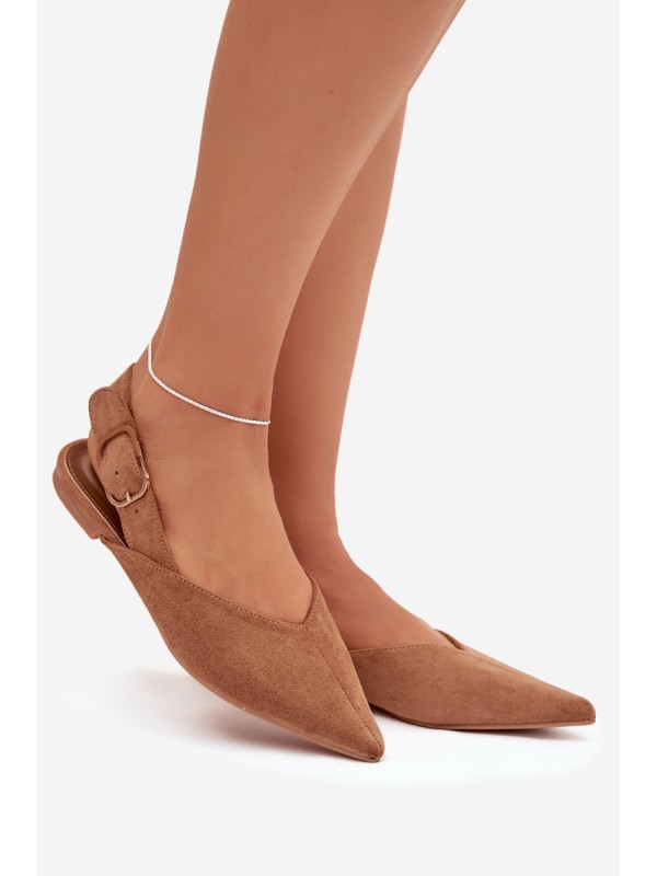 Women's Ballerinas With Clasp Camel Tanelia