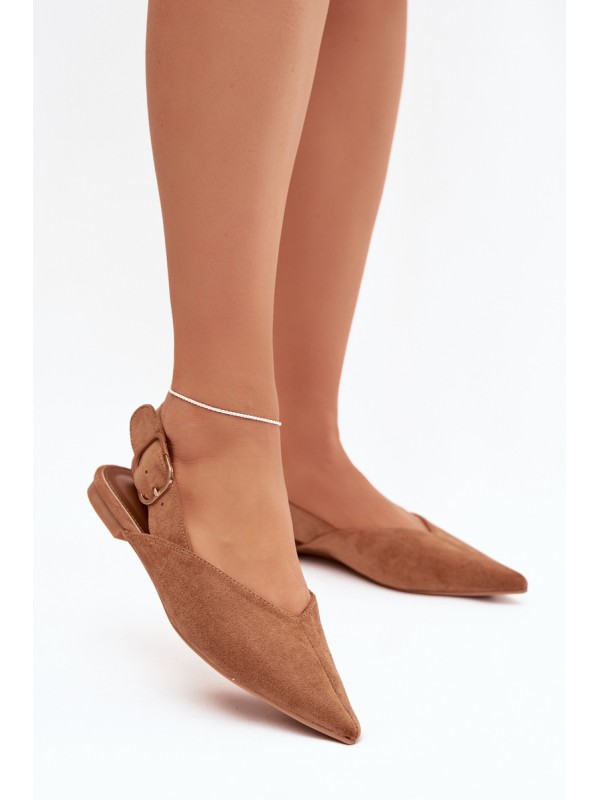 Women's Ballerinas With Clasp Camel Tanelia