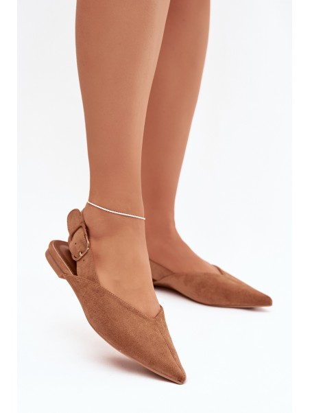 Women's Ballerinas With Clasp Camel Tanelia