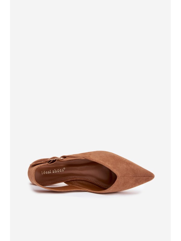 Women's Ballerinas With Clasp Camel Tanelia