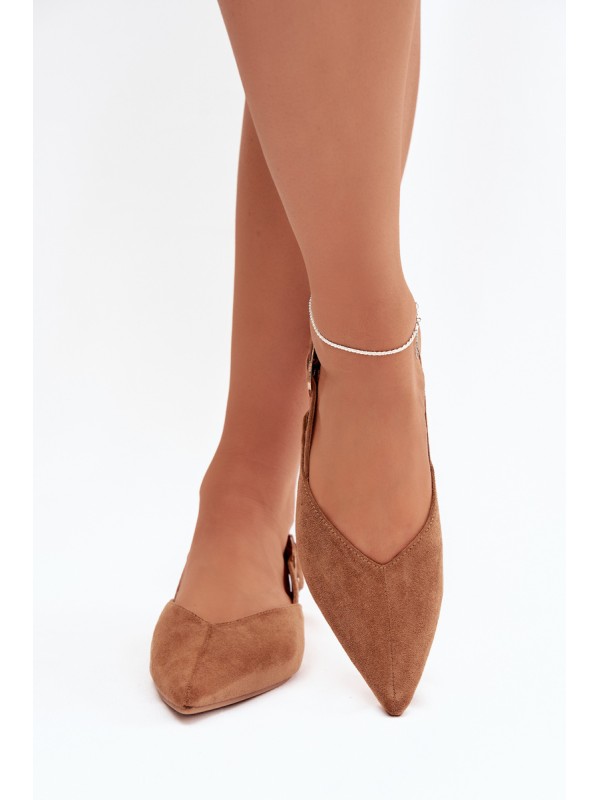 Women's Ballerinas With Clasp Camel Tanelia