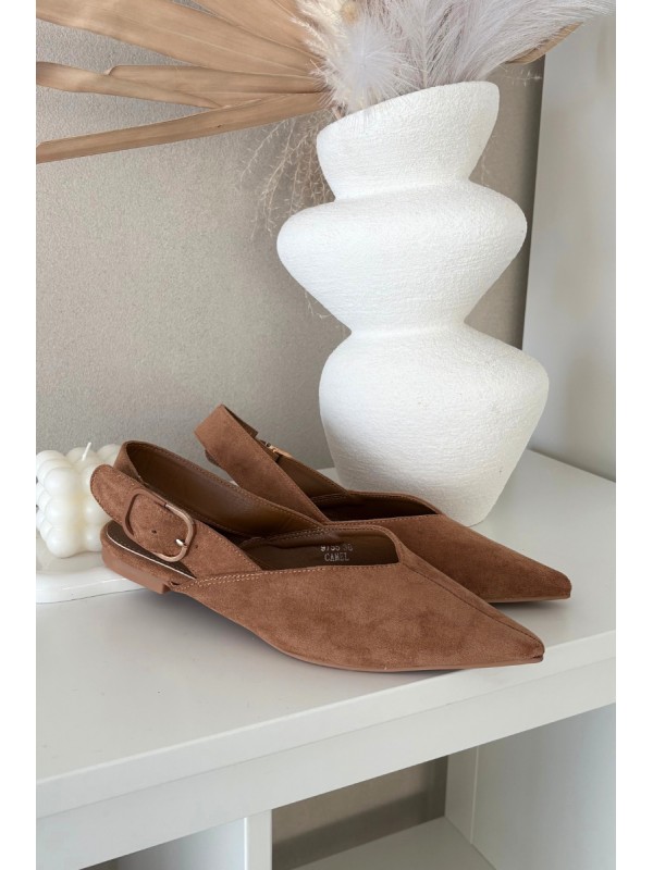 Women's Ballerinas With Clasp Camel Tanelia