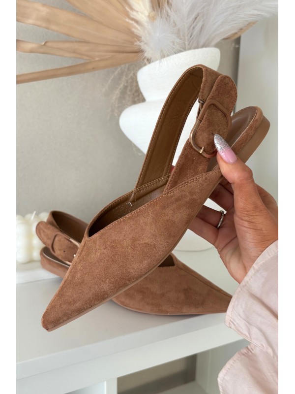 Women's Ballerinas With Clasp Camel Tanelia