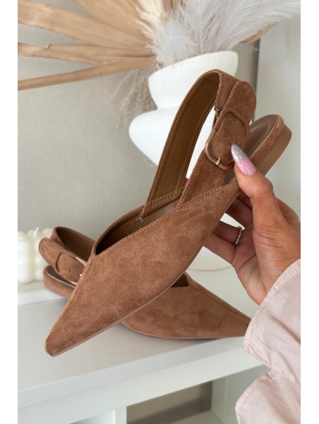 Women's Ballerinas With Clasp Camel Tanelia