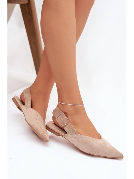 Women's Ballerinas With Clasp Beige Tanelia