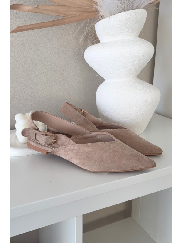 Women's Ballerinas With Clasp Beige Tanelia