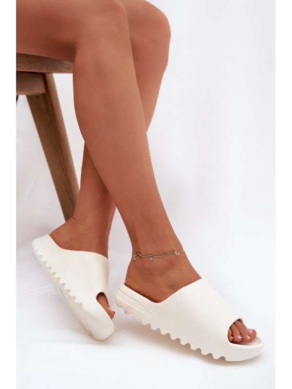 Women's Slides on Platform Ecru Olyria