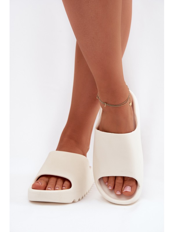 Women's Slides on Platform Ecru Olyria 2