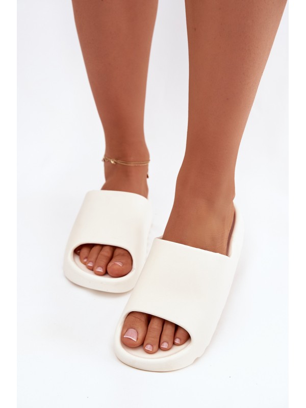 Women's Slides on Platform Ecru Olyria