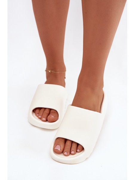 Women's Slides on Platform Ecru Olyria