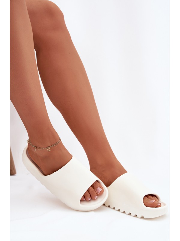 Women's Slides on Platform Ecru Olyria