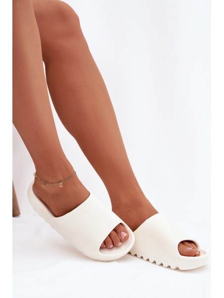 Women's Slides on Platform Ecru Olyria