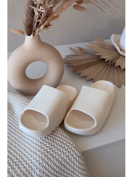 Women's Slides on Platform Ecru Olyria