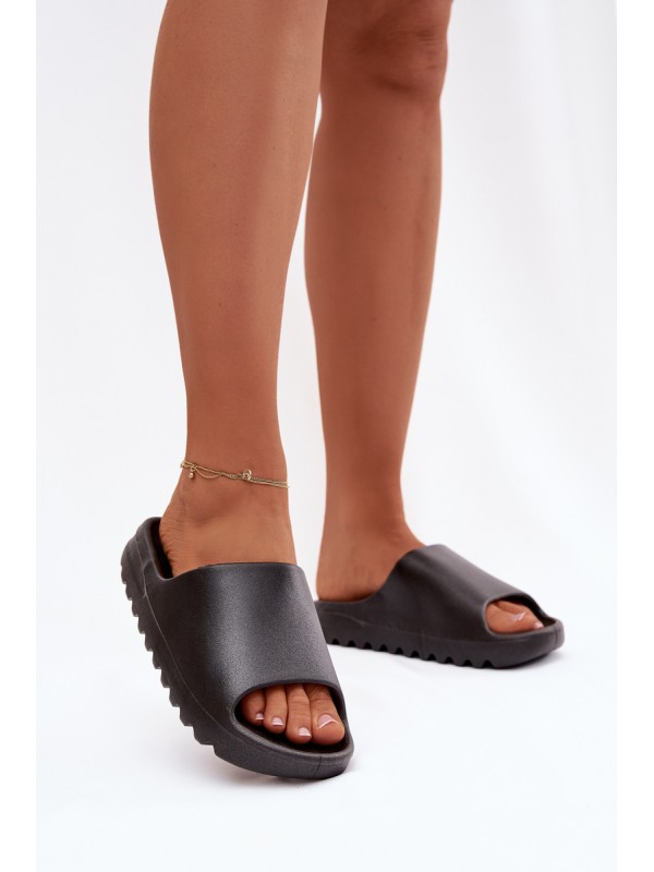 Women's Platform Slides Black Olyria