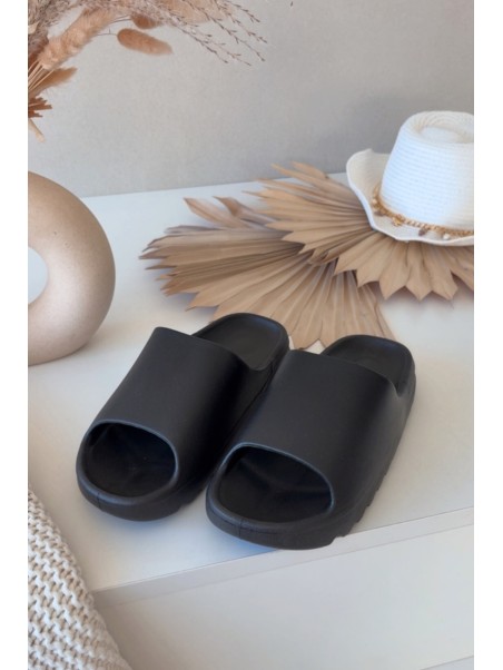 Women's Platform Slides Black Olyria