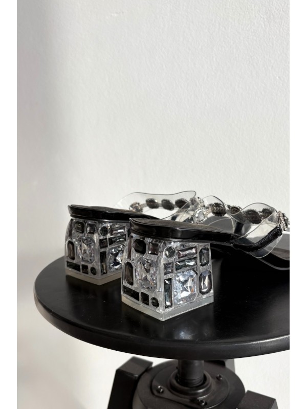 Women's Slippers with Crystals D&A MR1037-02 Black