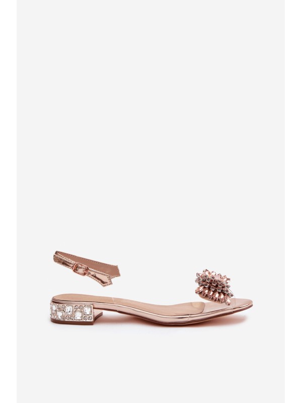 Transparent sandals with bow D&A MR52-231 Rose Gold