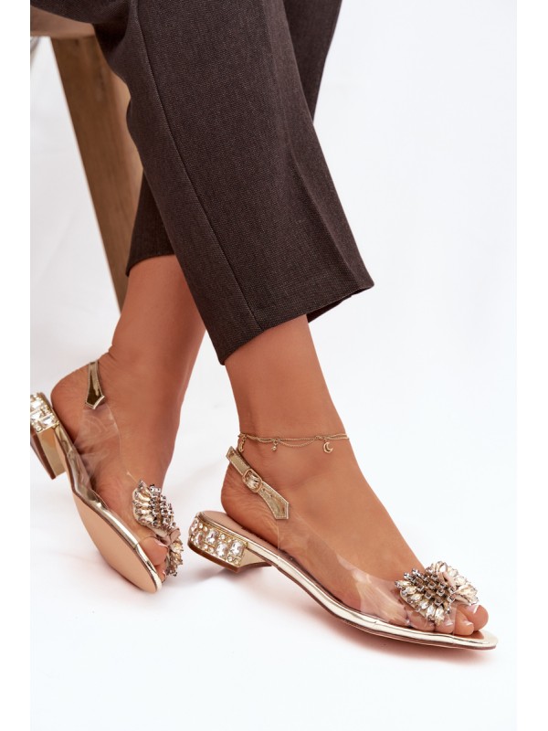 Transparent sandals with bow D&A MR52-231 gold