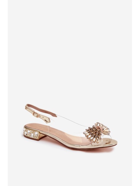 Transparent sandals with bow D&A MR52-231 gold