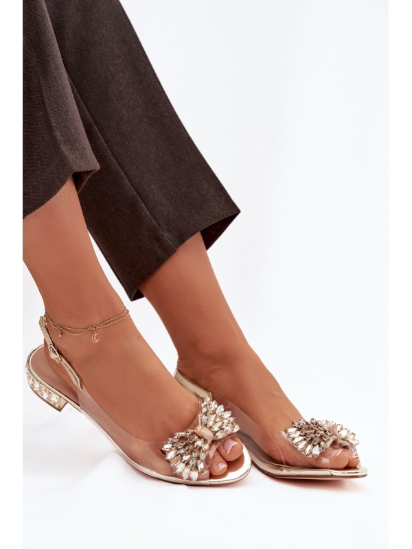 Transparent sandals with bow D&A MR52-231 gold