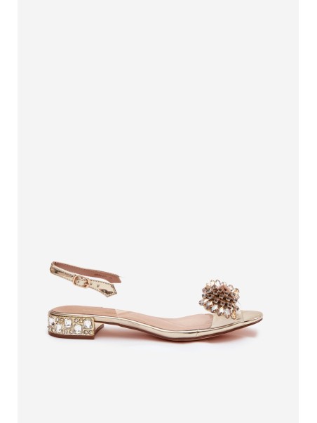 Transparent sandals with bow D&A MR52-231 gold