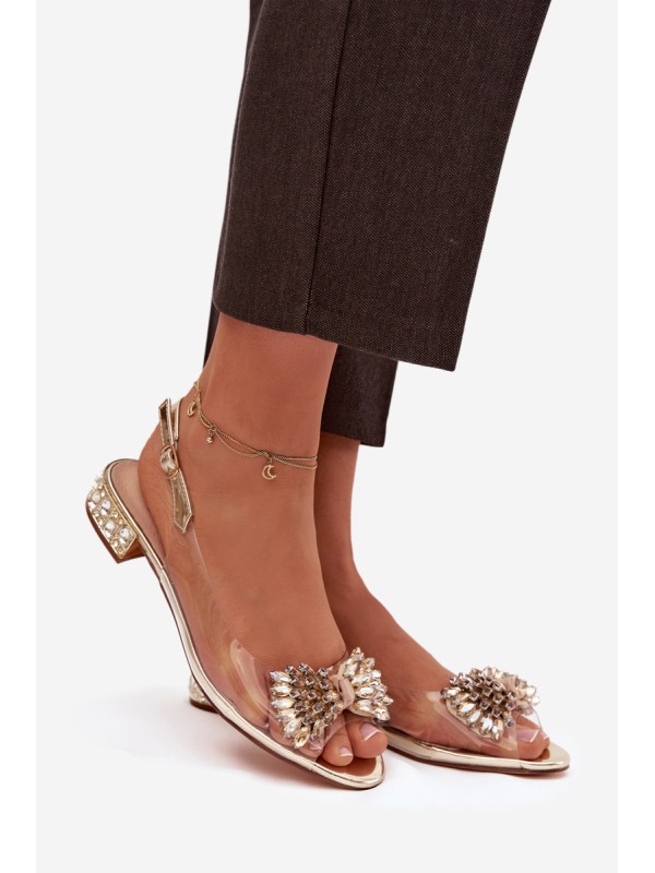 Transparent sandals with bow D&A MR52-231 gold
