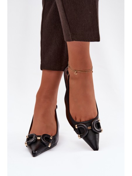 Women's High Heel Sandals with Decorative Detail Black Brienne