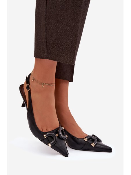 Women's High Heel Sandals with Decorative Detail Black Brienne