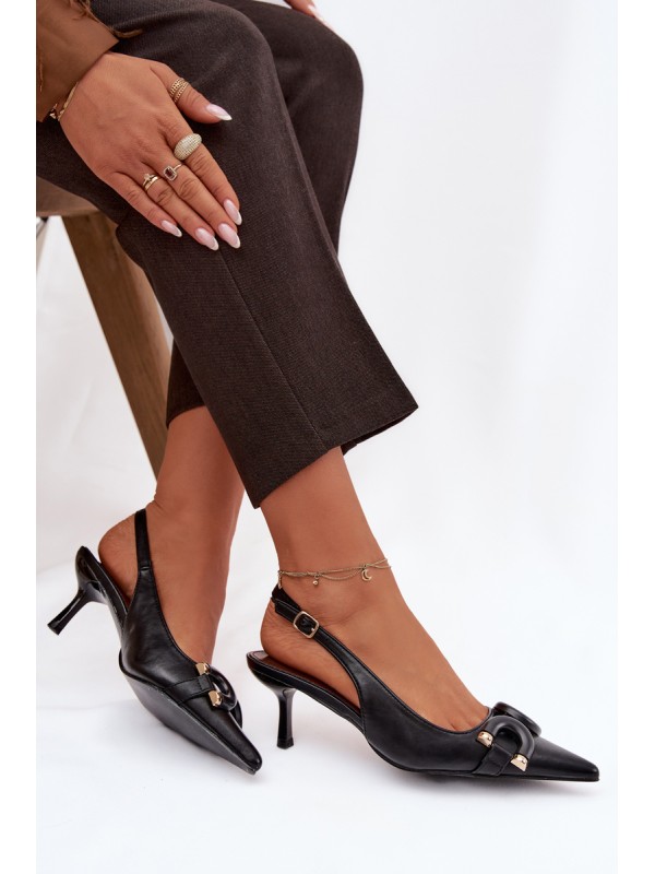 Women's High Heel Sandals with Decorative Detail Black Brienne