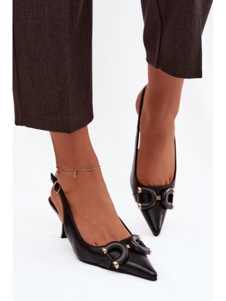 Women's High Heel Sandals with Decorative Detail Black Brienne