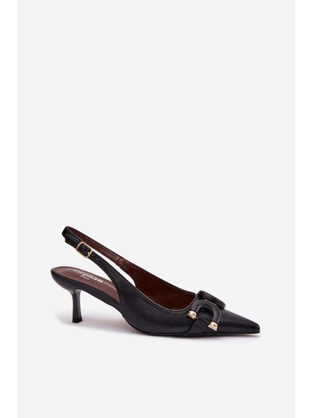 Women's High Heel Sandals with Decorative Detail Black Brienne