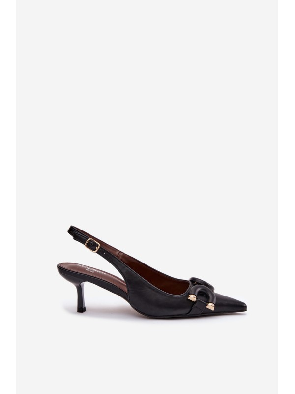 Women's High Heel Sandals with Decorative Detail Black Brienne