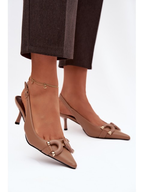 Women's High Heel Sandals With Decorative Detail Brown Brienne