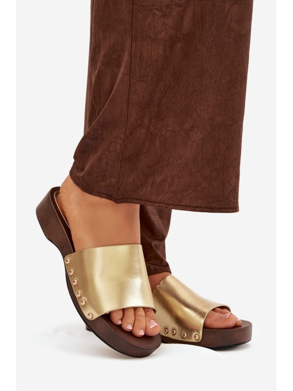 Women's Slides with Golden Clamps Terissa