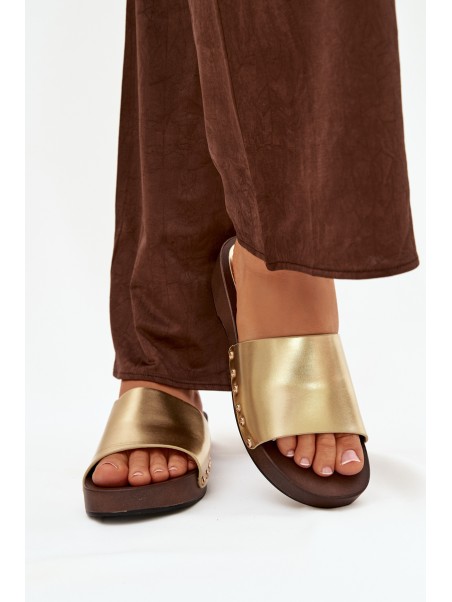 Women's Slides with Golden Clamps Terissa