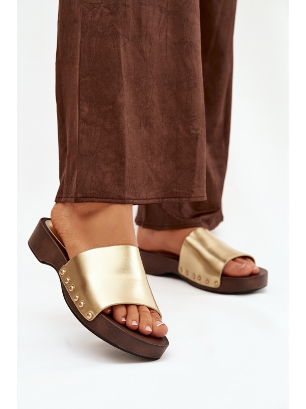 Women's Slides with Golden Clamps Terissa