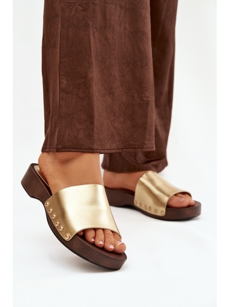 Women's Slides with Golden Clamps Terissa