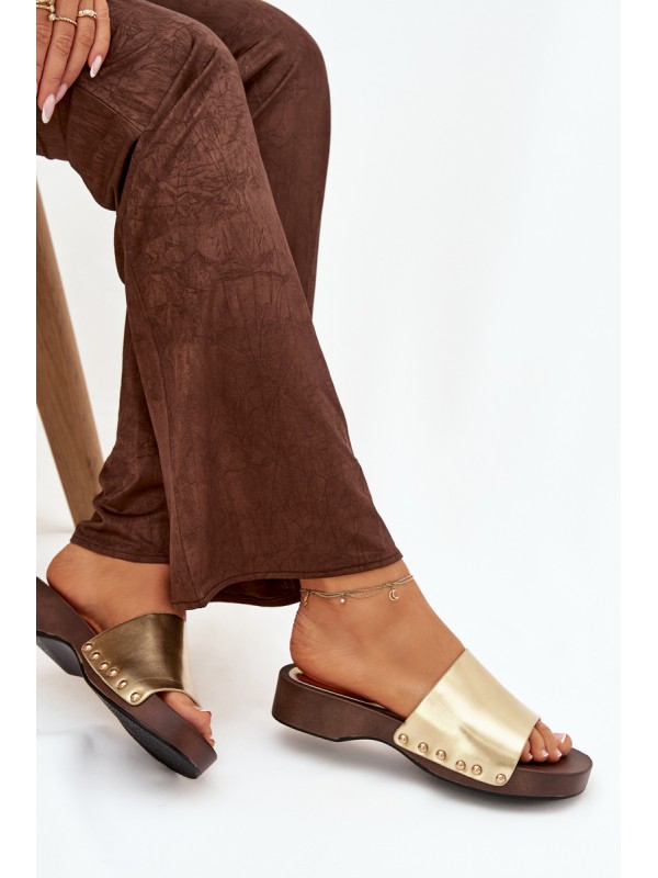 Women's Slides with Golden Clamps Terissa