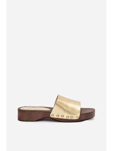 Women's Slides with Golden Clamps Terissa