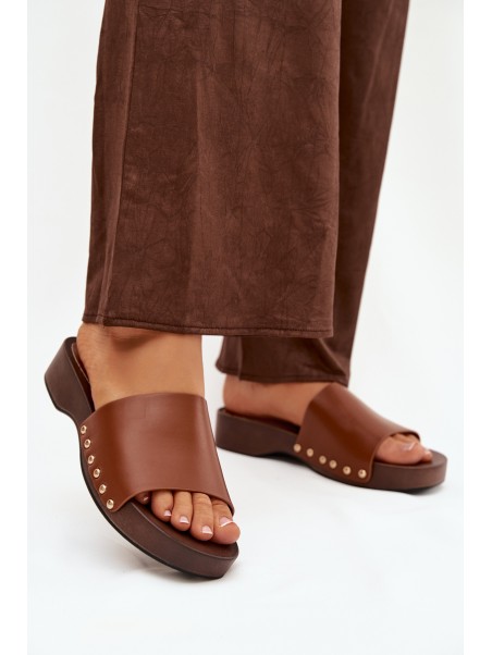 Women's Slides with Buckles Camel Terissa