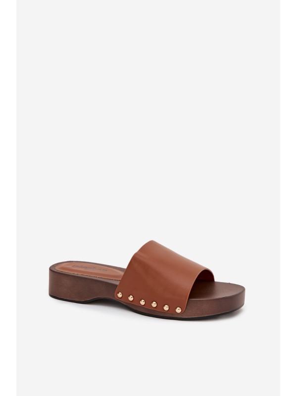 Women's Slides with Buckles Camel Terissa