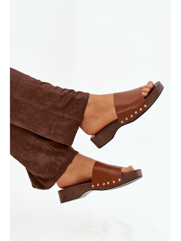 Women's Slides with Buckles Camel Terissa