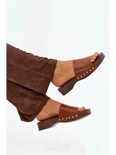 Women's Slides with Buckles Camel Terissa